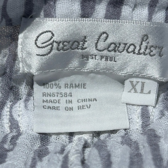 Great Cavalier by St.Paul 100% Ramie Gauzy Seer Sucker Coastal Top Women Size XL - Picture 9 of 10